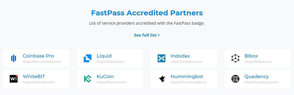 Full list of FastPass Accredited Partners available at: https://www.dash.org/fastpass-participants/