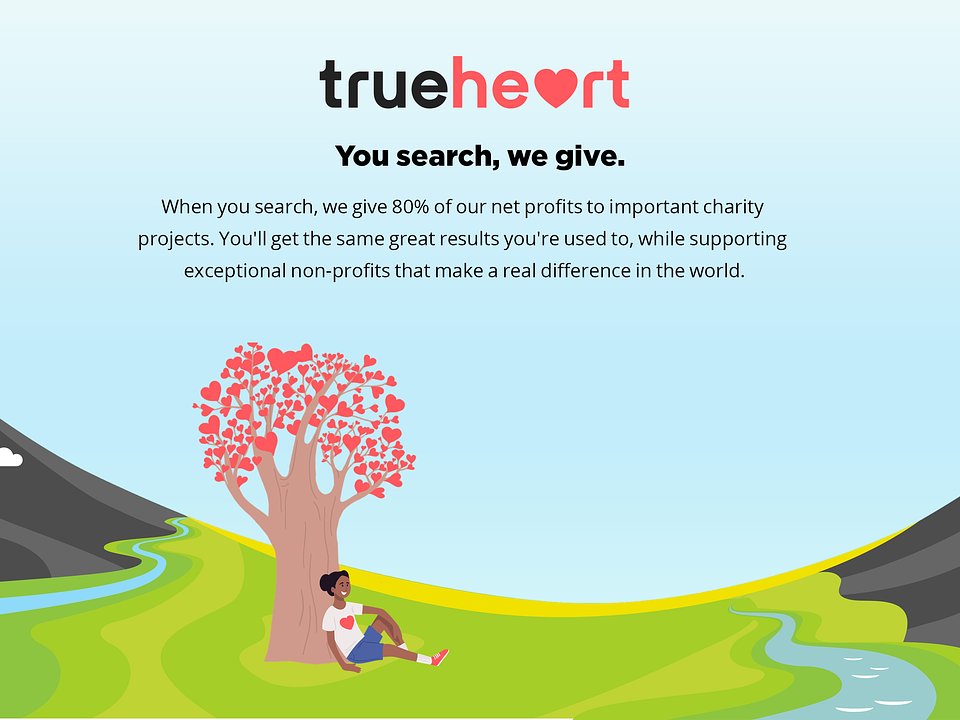 Trueheart Search Engine - You search the web, we give to charity