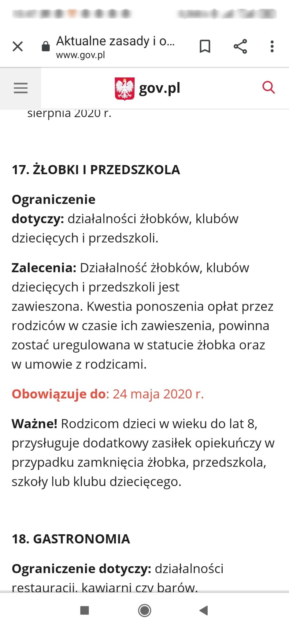 gov.pl - zrzut z ekranu - pierwotna informacja