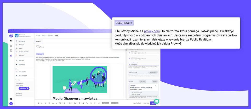 Wpisując treść wiadomości mailowej warto pamiętać o personalnym powitaniu i oryginalnym intro