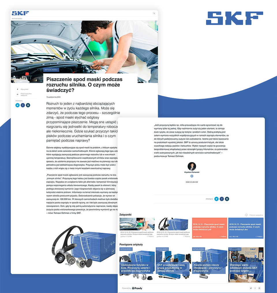 Blog post na BJ klienta Proautomotive, SKF