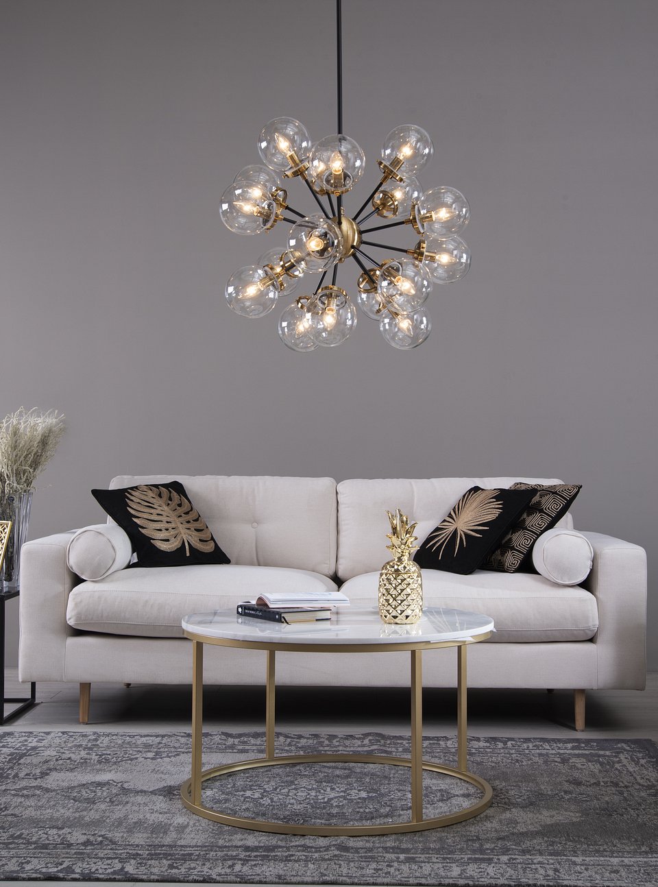 Kanapa Biki Retro - Modalto, stolik Marble - AlmiDecor