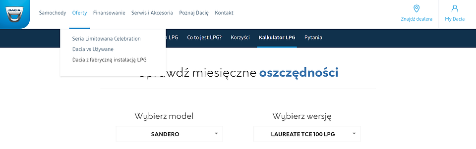 Źródło: Dacia.pl