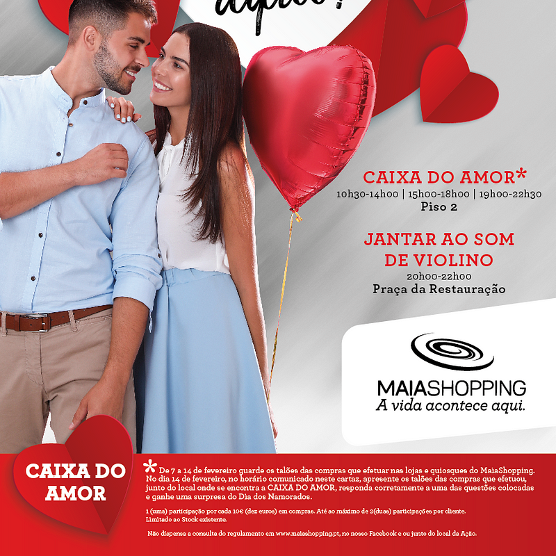 Atividades para os namorados na Praça de Restauração