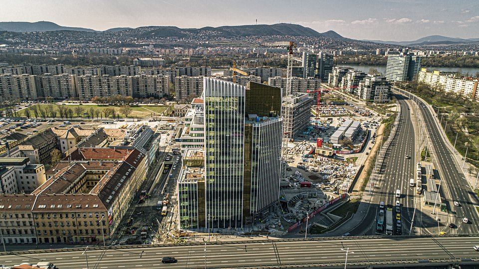 Agora Budapest current construction stage from above.