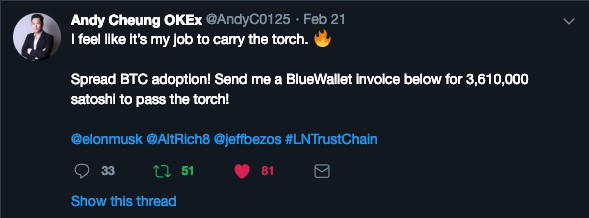 Tesla CEO Elon Musk and Amazon CEO Jeff Bezos were tagged in the tweet.