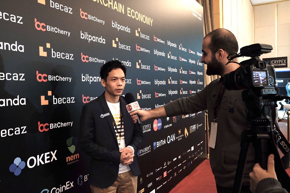 Lennix Lai, Financial Markets Director of OKEx was invited to media interview on-site.