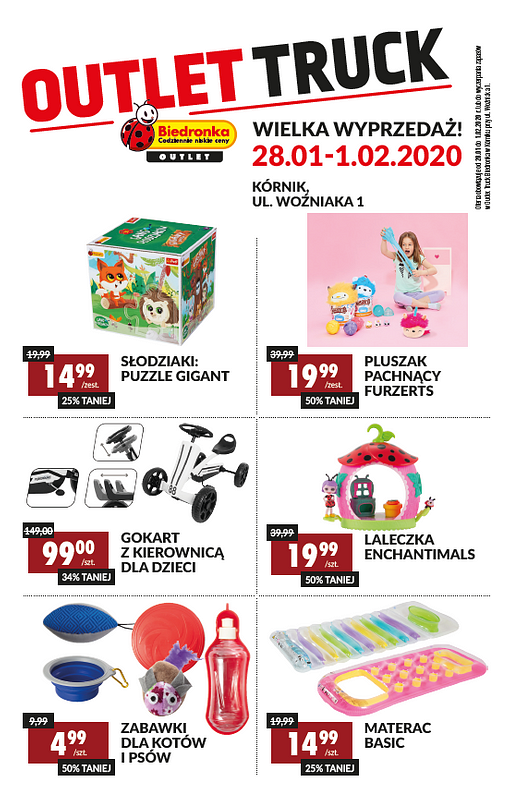 Promocyjna oferta, Mobilny Outlet Biedronka, Kórnik ul. Woźniaka 1, 28.01-01.02.2020