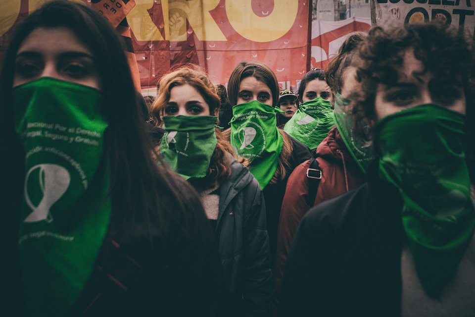 This photo was taken in front of Argentina's National Congress where thousands of women marched to claim for their rights. Although the bill was approved by the chamber of deputies, the Senate rejected it - today, abortion remains illegal in Argentina. (Francisco Paez/AGORA images)